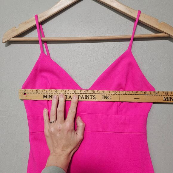 Lulus Hot Pink Bodycon Midi Dress Size Small Spaghetti Strap Party - Picture 6 of 11